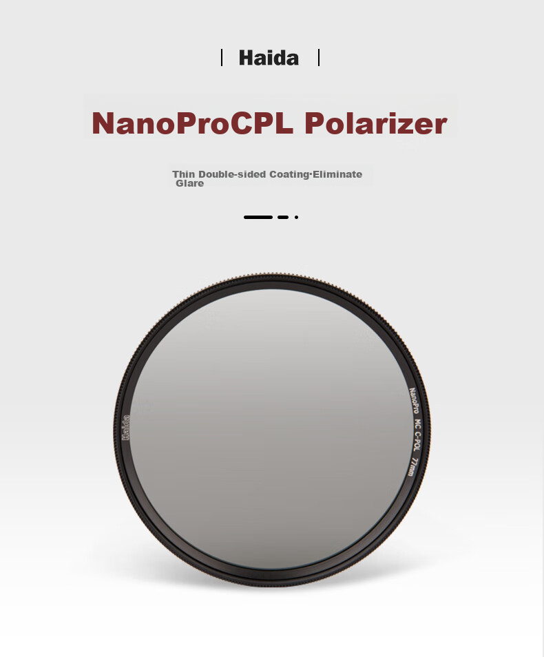 Polarizing filter Haida NanoPro CPL, 72mm, многослойное покрытие, для камер Canon, Nikon, Sony, Fuji