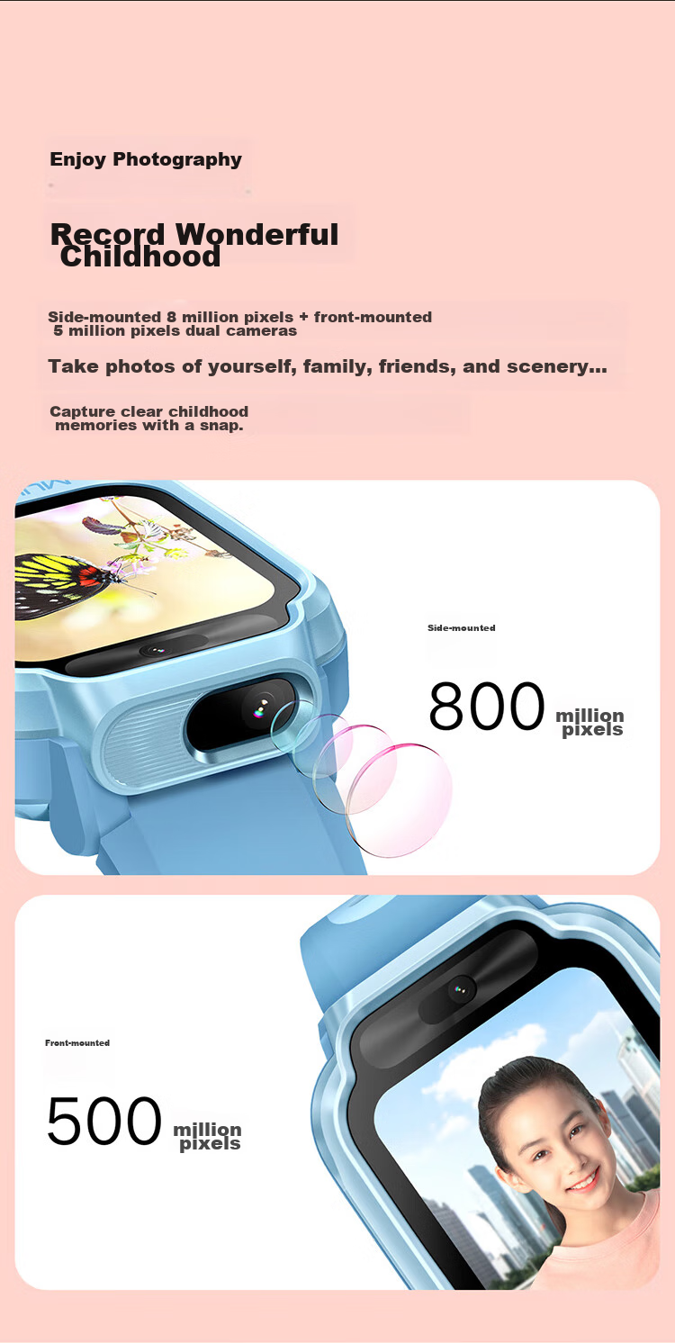 Детские умные часы MI Mitu Children's Learning Watch 7X Синие с HD двойной камерой, большим экраном, позиционированием по этажам, водонепроницаемые, поддержка WeChat, для школьников