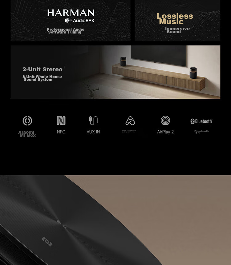 Умная колонка MI Sound Pro с голосовым помощником Xiao Ai, 7-динамиковая флагманская акустика, 40 Вт мощный бас, высокая точность, для дома, подарок
