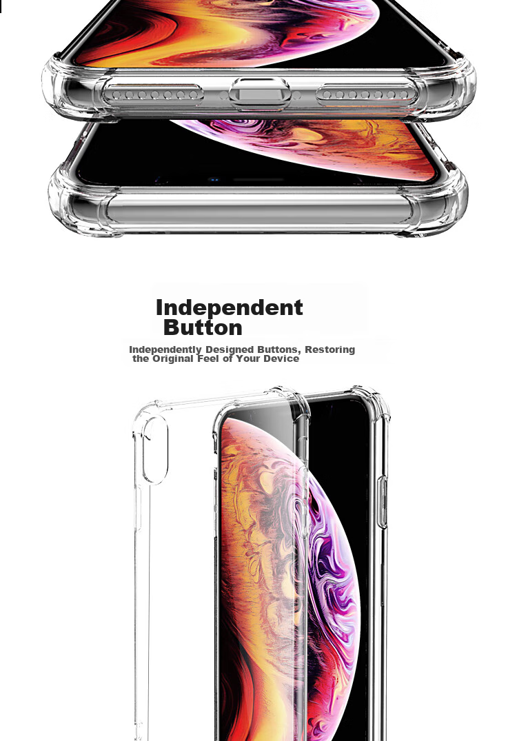 Чехол ESCAPE для iPhone X/XS, 5.8 дюйма, силиконовый, противоударный, с отверстием для шнурка, полупрозрачный белый