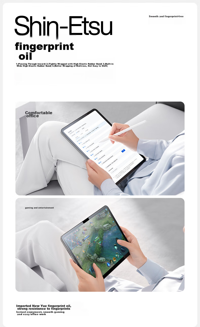 Защитное стекло для iPad Pro/Air 5/4 10.9/11 дюймов, противоударное, антицарапающее, с рамкой для легкой установки