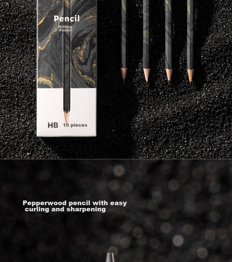 Карандаш NUSIGN NS728-HB, натуральное дерево, шестигранный, 10 шт.