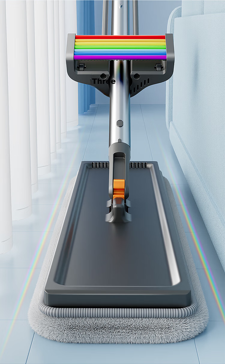 Швабра Jiabangshou Flat Mop, 50см, 4 насадки, без ручной стирки, для уборки полов, универсальная