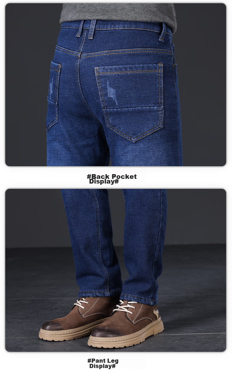 Джинсы мужские Jeanswest, утепленные, зимние, 2025, прямые, тонкие, теплые, черные, размер 29