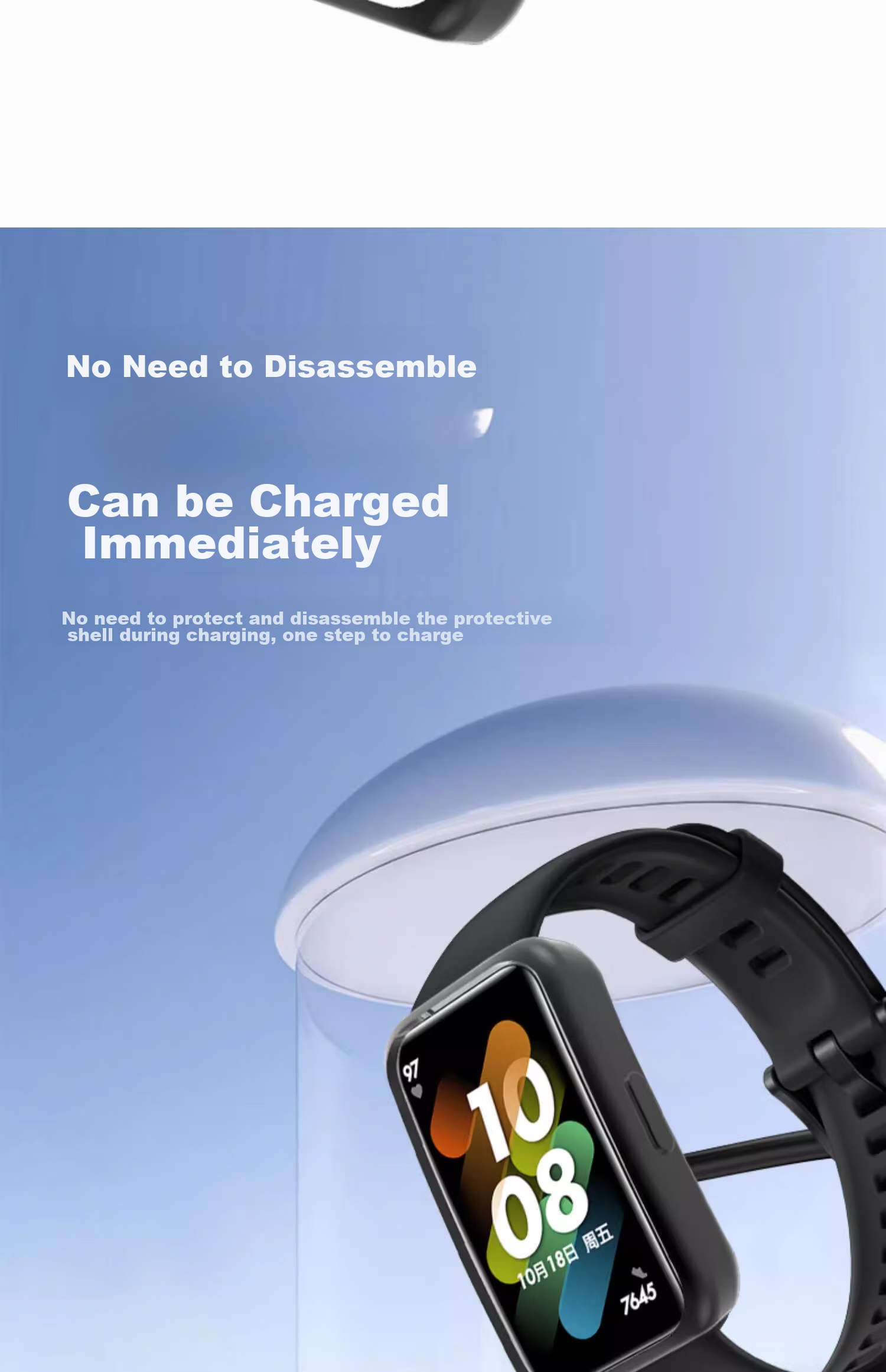 Защитный чехол Iboann для Huawei Band 9, 10, 8, прозрачный, с защитой экрана, TPU