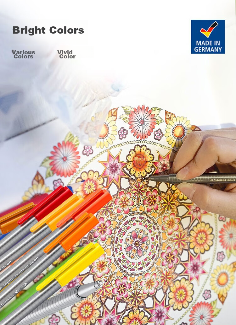 Набор маркеров STAEDTLER 334-9, 0.3 мм, водорастворимые, быстросохнущие, художественные, черные, 5 шт.