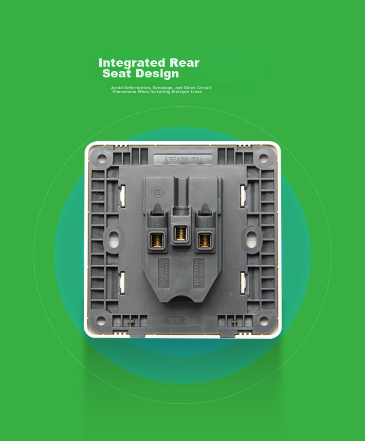 Розетка с выключателем Schneider Electric Ruiyi 10А, 5 отверстий, белая, 86x86 мм