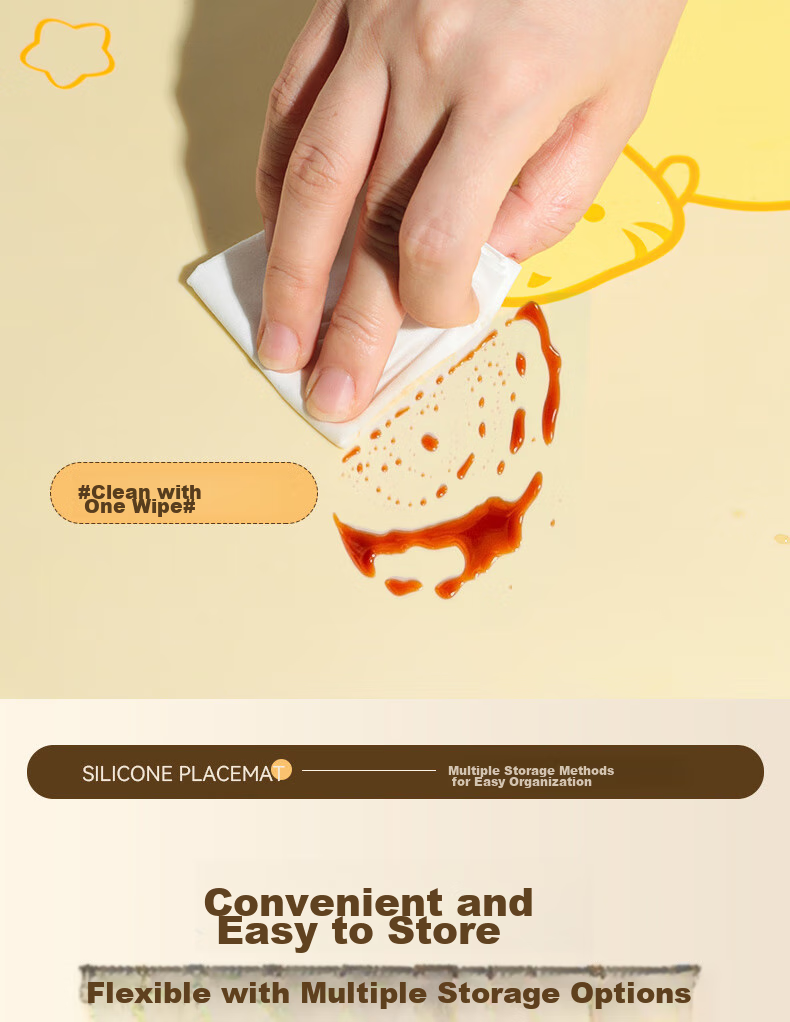 Детский силиконовый коврик CORN, нескользящий, термостойкий, водонепроницаемый, маслостойкий, для школы