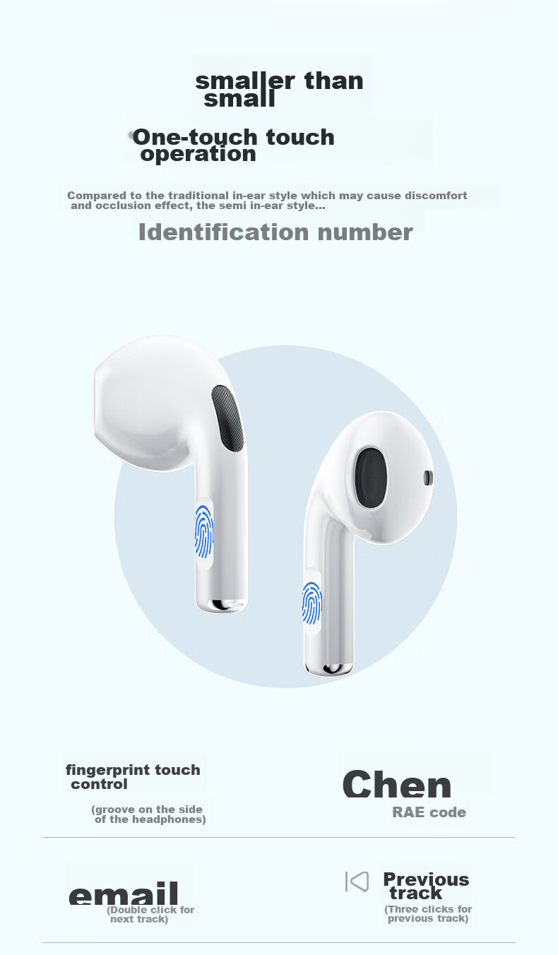 Беспроводные наушники WITGOER Bluetooth 5.0, полувкладыши, с ультрадолгим временем работы от батареи, шумоподавлением, универсальные для Xiaomi Vivo