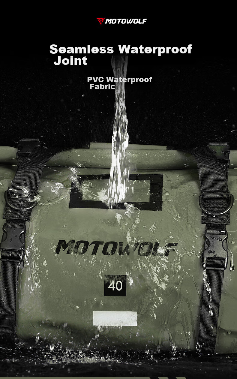 Мотоциклетная задняя сумка MOTOWOLF, водонепроницаемая, для путешествий, 66 литров, черная с желтым