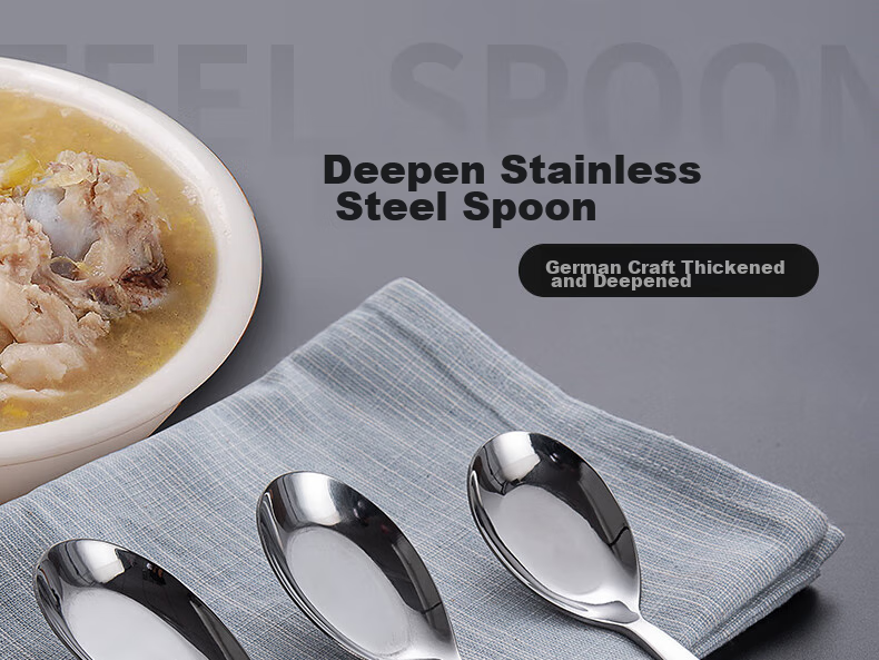 Ложки столовые Onlycook, набор из 3 штук, нержавеющая сталь, большая ложка для супа и каши, детская посуда