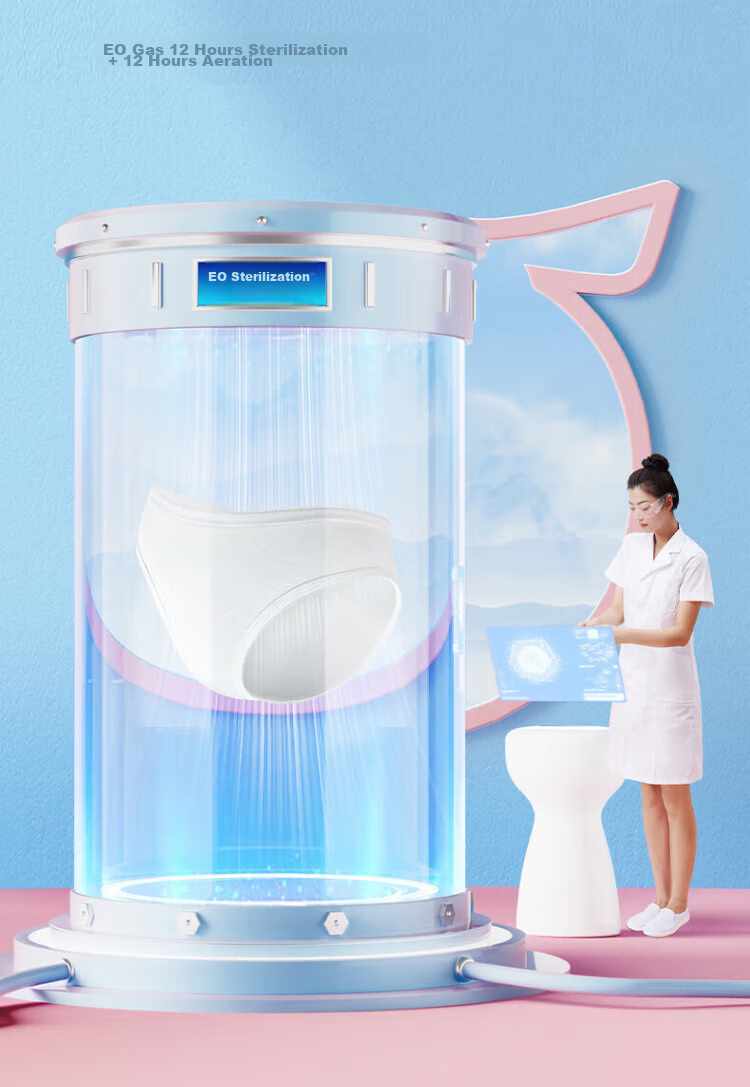 Одноразовое нижнее белье Freego Pure Cotton для женщин, стерилизованное EO, полностью хлопковое, не требует стирки, для беременных, послеродовое, менструальное, для путешествий, белое, размер L, 5 шт.