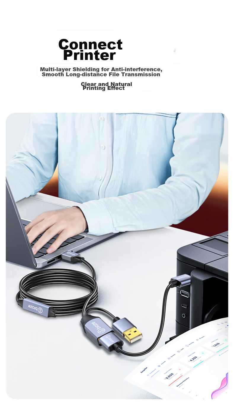BIAZE USB 3.0 Extension Cable, Engineering-Grade Signal Amplifier Chip, Male to Female Computer USB Drive Mouse Keyboard Printer Charger Extension Cable, 20 Meters