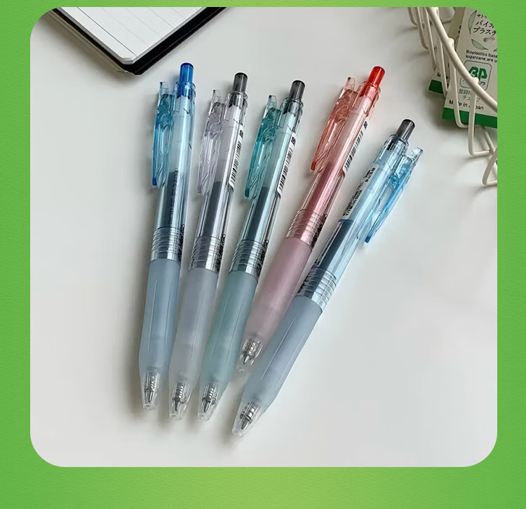 Ручка гелевая ZEBRA Bio Bamboo Exam Pen, 0.5мм, красный стержень, корпус "Сансет Корал"
