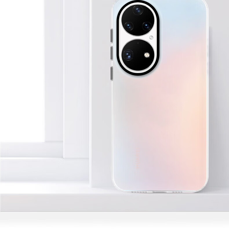 Противоударный чехол Baozou для Huawei P50 Pro, силиконовый, мягкий край, простой, лазерный градиент, матовый, жесткая задняя панель, серый