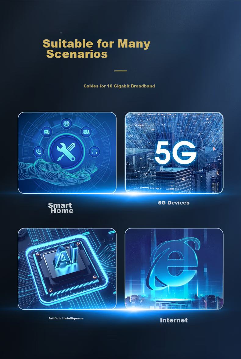 Сетевой кабель WANJEED CAT6A UTP, 10 Гбит/с, 23AWG, 100 метров, синий