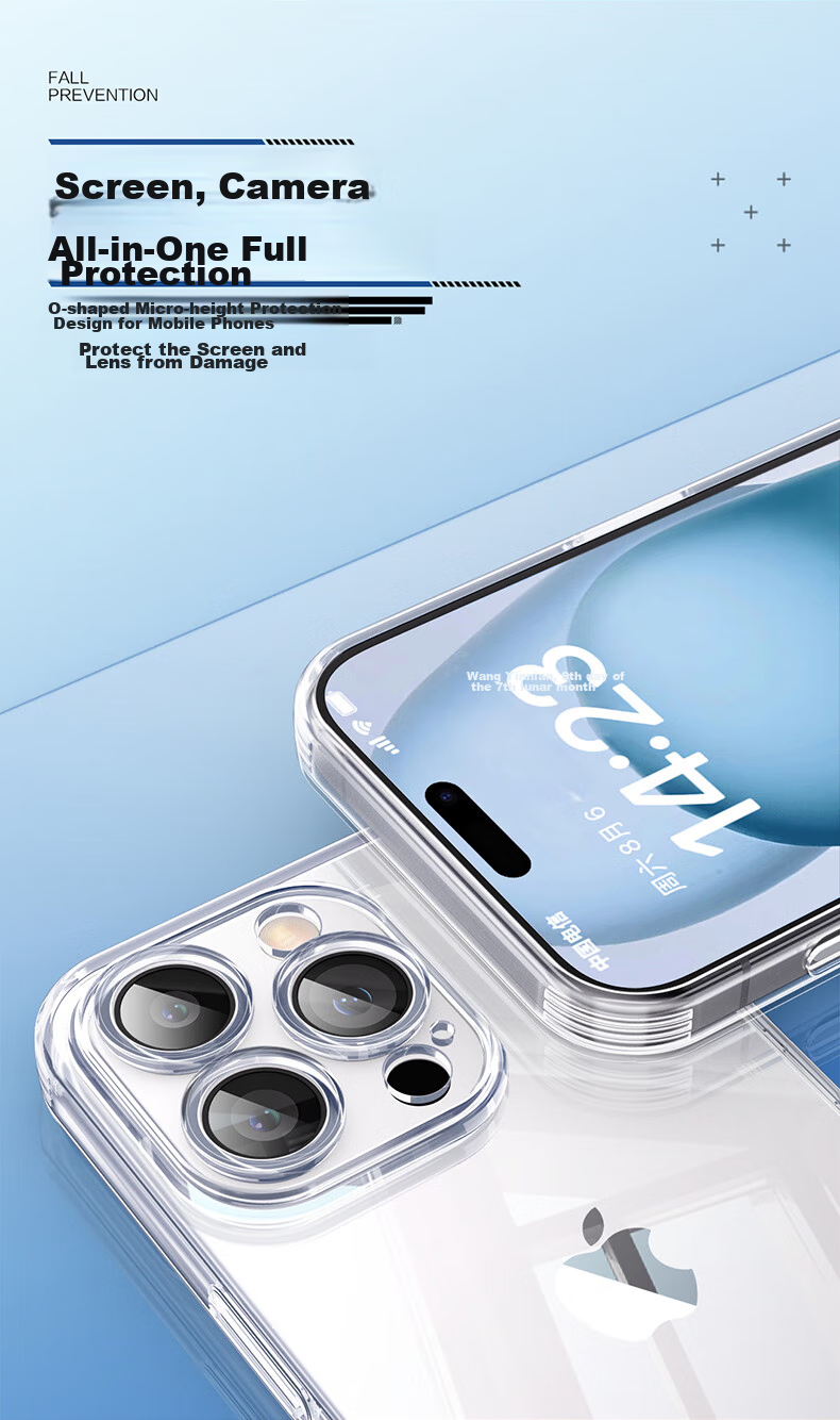 Чехол PISEN для iPhone 15 Pro Max, прозрачный, противоударный, ультратонкий, пылезащитный, антистатический, артикул 100066399699