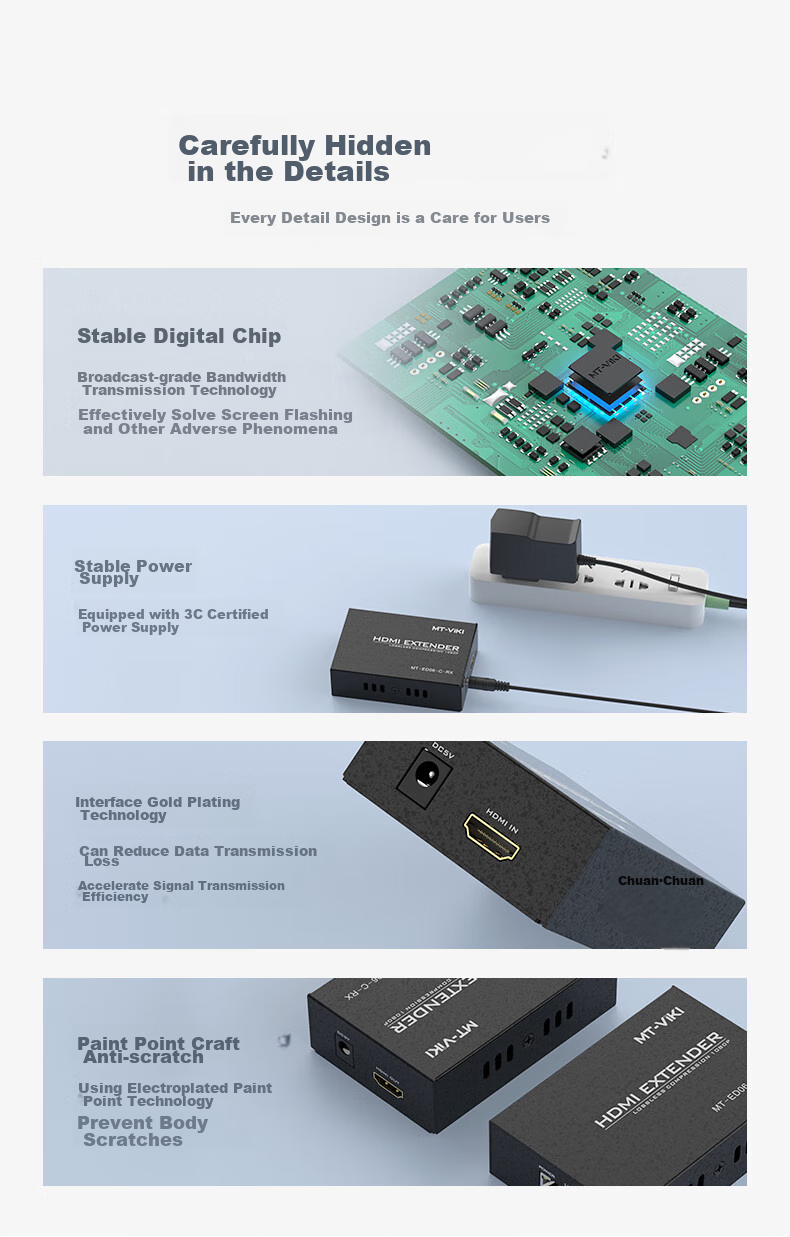HDMI удлинитель MT-Viki MT-ED06-C, 135 метров, HDMI на RJ45 по одному сетевому кабелю, усилитель сигнала