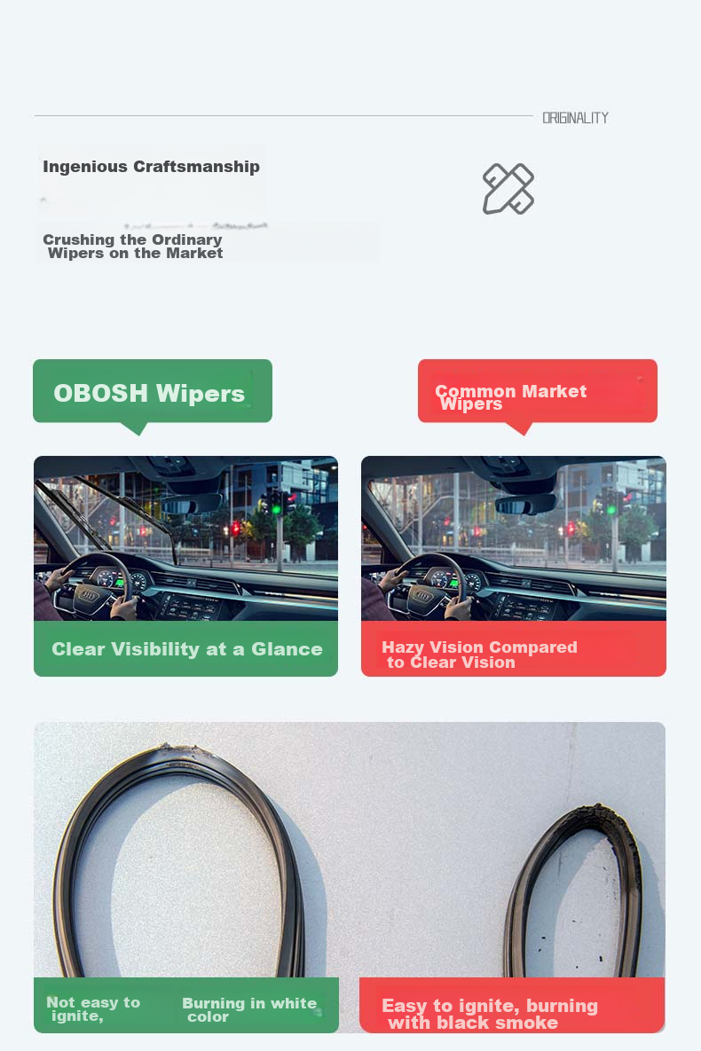 Комплект дворников OBOSH для Honda CRV 2012-2021, бескаркасные, 26/16 дюймов, резиновая полоса, тихие