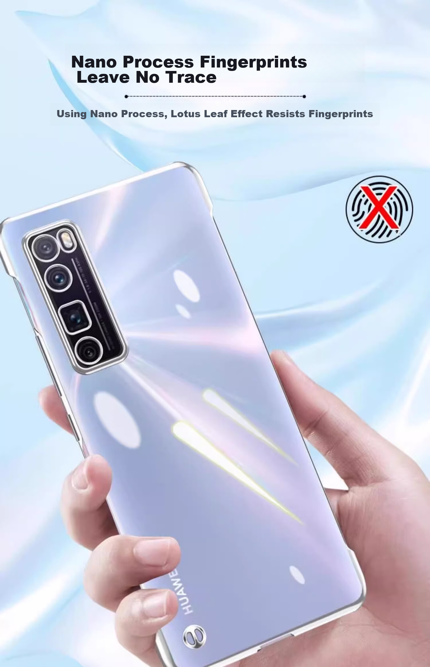 ZHIWEISHI Чехол для Huawei Nova 7 Pro, ультратонкий, полностью прозрачный, безрамочный, ударопрочный