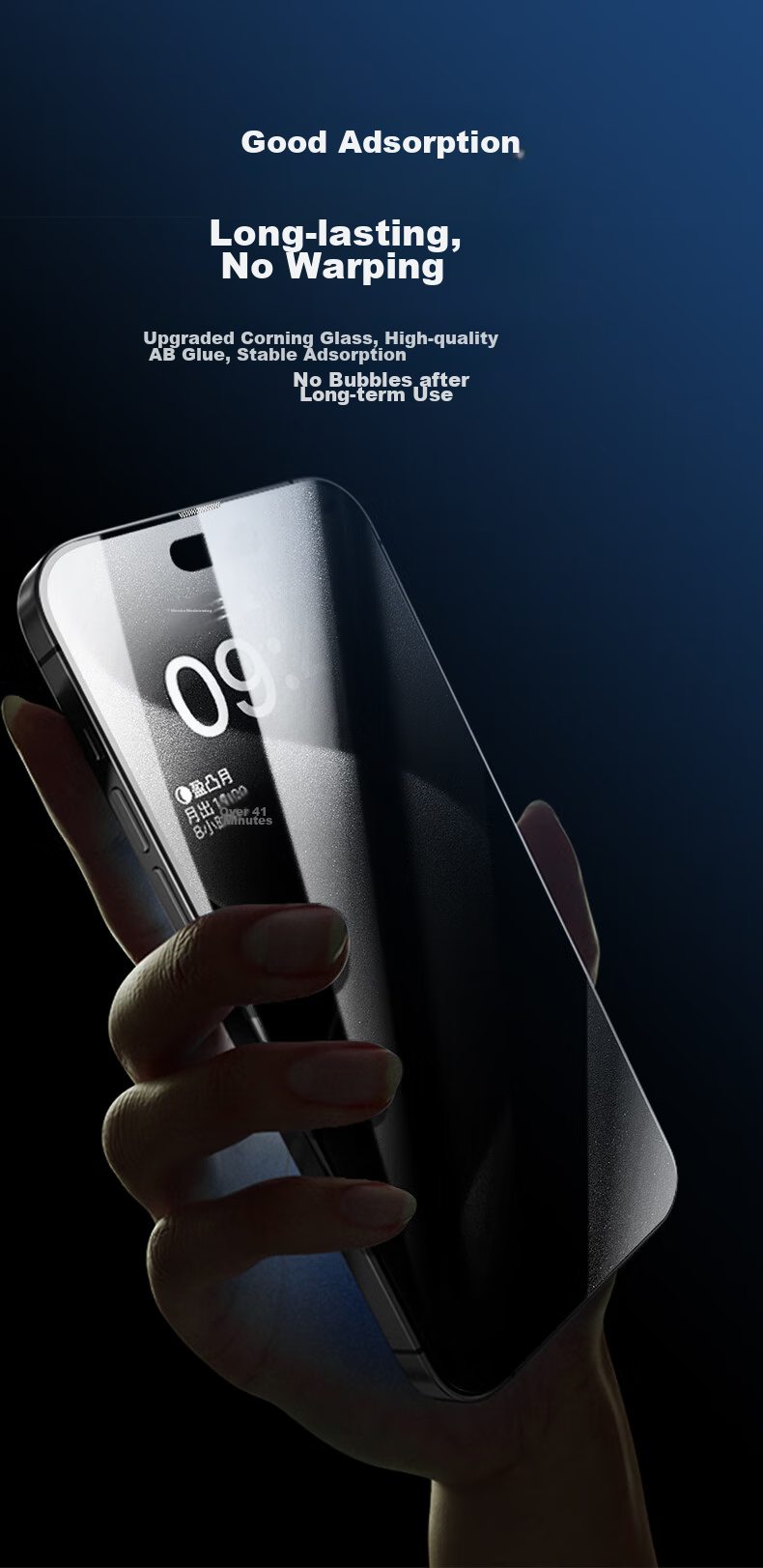Защитное стекло PISEN для iPhone 15 Pro Max, полное покрытие Corning Glass, HD Clear, пыленепроницаемое, антиотпечатки, ударопрочное, 1 шт.