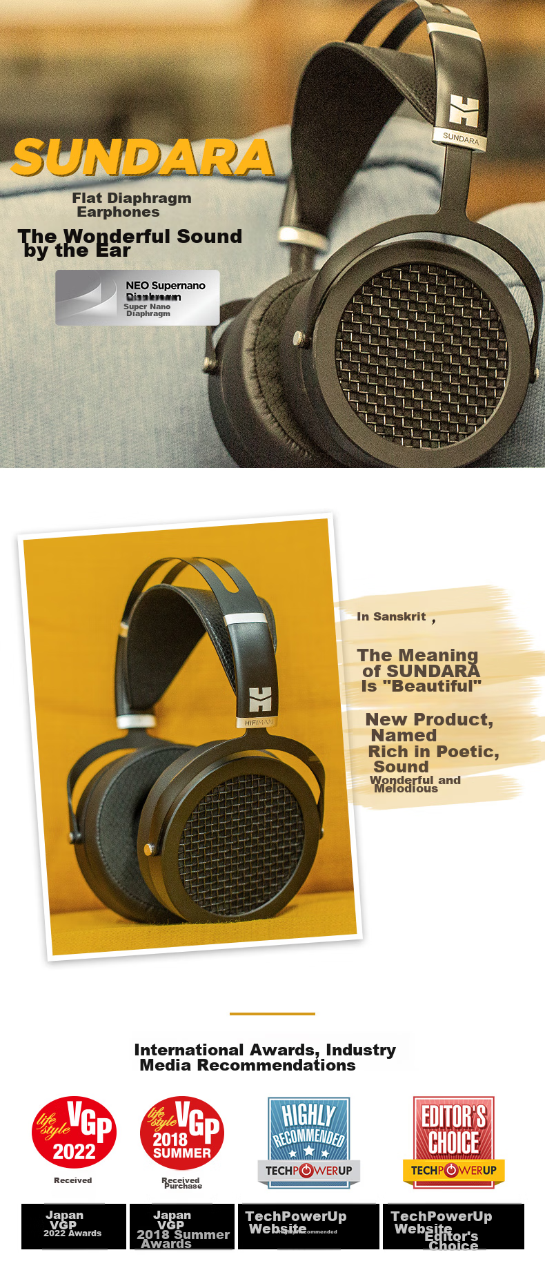 Наушники HIFIMAN SUNDARA планарно-магнитные HIFI для компьютера, музыки и игр