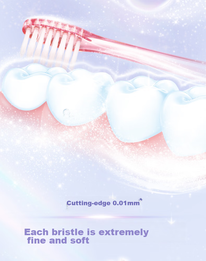 Зубная щетка Lion Fine Bristle, 0.01 Crystal Color, 4 шт., мягкая щетина, компактная головка, бережный уход за деснами, защита полости рта, семейная упаковка