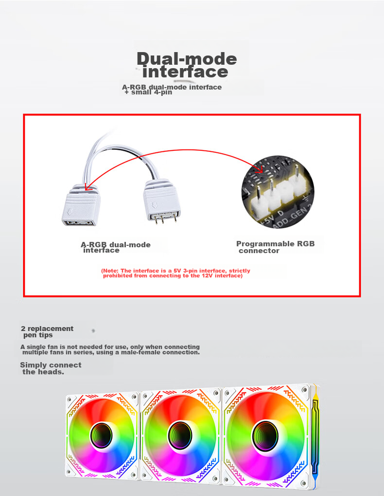 Компьютерный вентилятор BUBLUS Phantom Mirror White Anti-Leaf, 12 см, ARGB RGB, ШИМ-управление скоростью, синхронизация подсветки