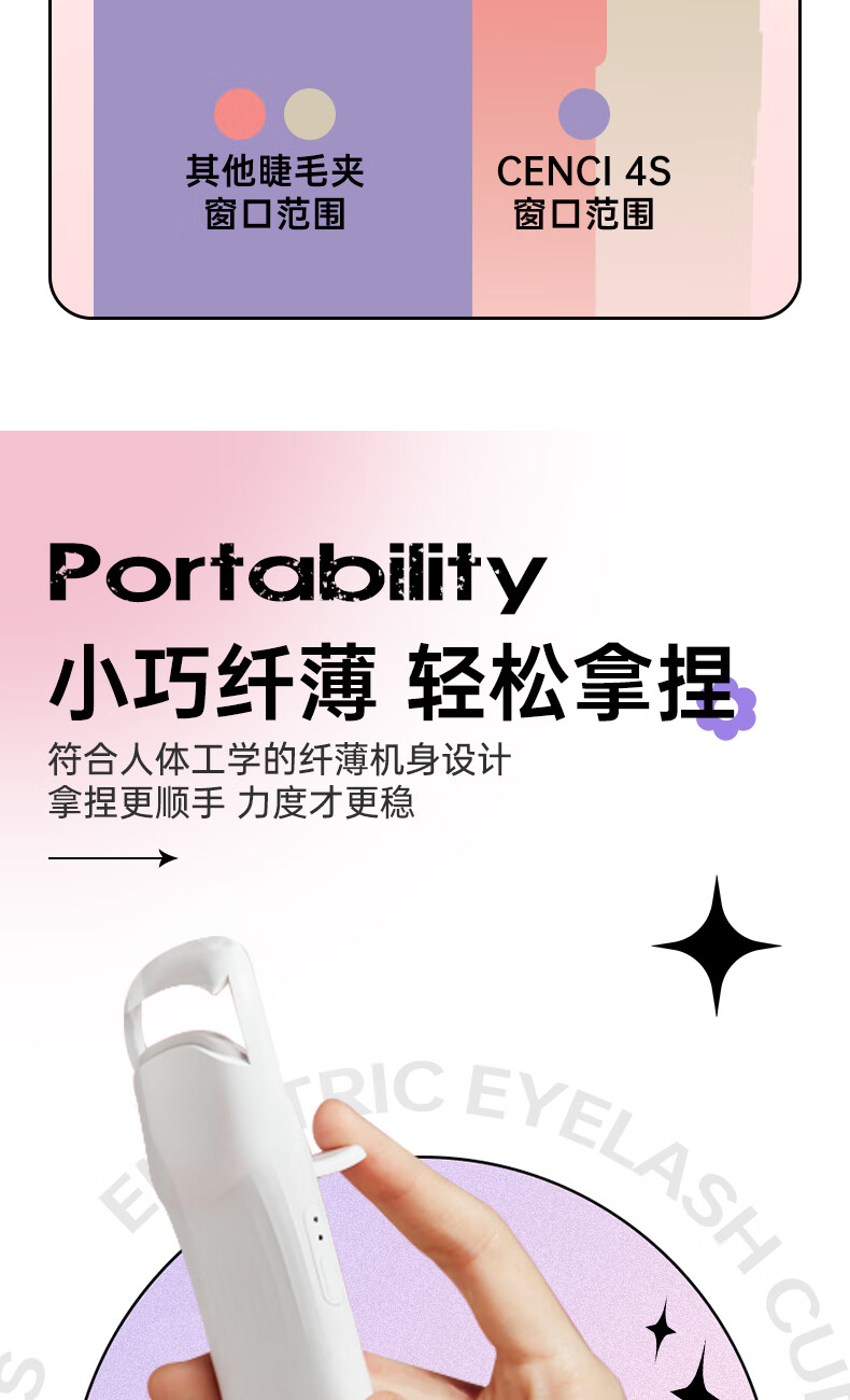 CENCICENCI电热睫毛夹4s电动烫睫毛卷翘器加热眼睫毛夹子美妆工具