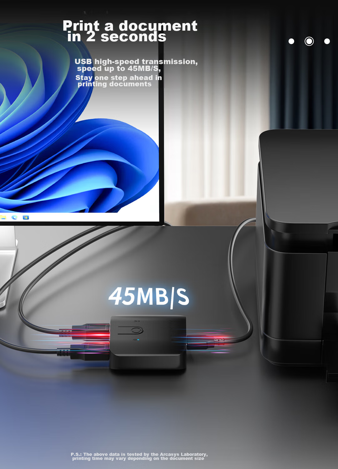 USB 3.0 коммутатор Acasis, 2 порта, для принтера, клавиатуры, мыши, USB-накопителя, черный