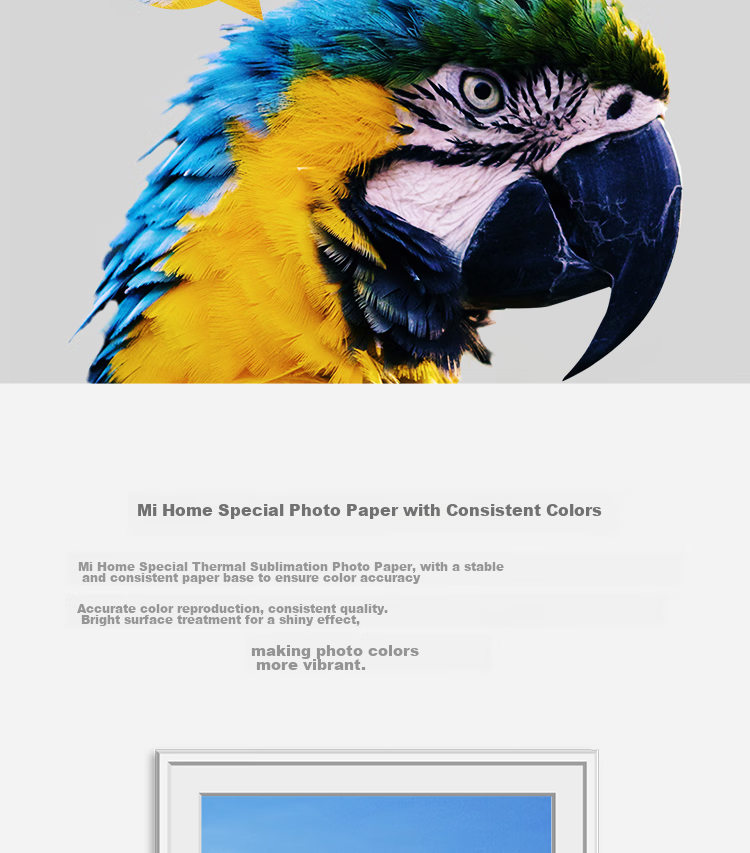 Фотобумага MI Mijia Desktop Printer Photo Paper, 6 дюймов, 80 листов, совместима с MI Mijia Photo Printer 1S, глянцевая, 100x148 мм