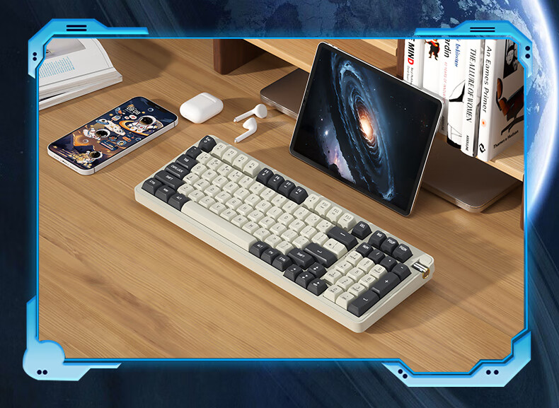 Механическая клавиатура Aigo AG98, игровая, офисная, RGB подсветка, три режима подключения, горячая замена, структура Gasket