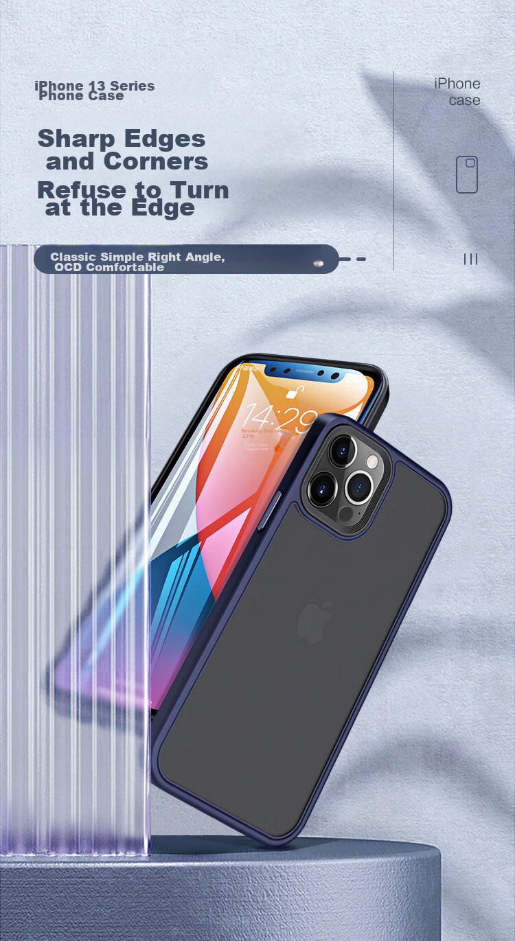 Чехол PISEN для iPhone 13, матовый прозрачный, противоударный, черный