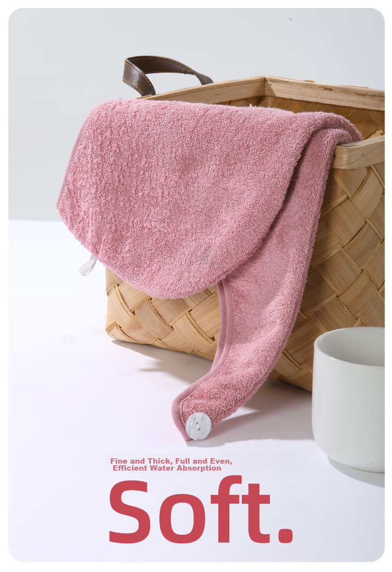 Полотенце для сушки волос KING SHORE, 100% хлопок, быстросохнущее, впитывающее, для бани, 64*24 см, синее