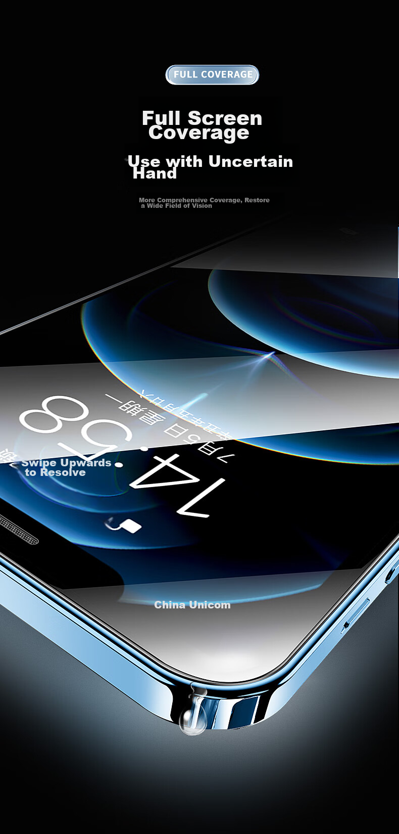 Защитное стекло Mofajiang для iPhone 13 Pro, полноэкранное, HD, ультрагладкое, антибликовое, ударопрочное, с мгновенным нанесением, полное покрытие, 1 шт.