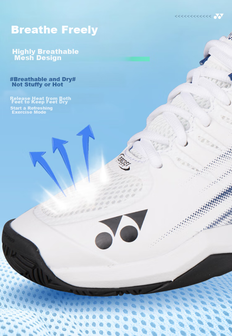 YONEX Теннисные кроссовки, противоскользящие, амортизирующие, профессиональные спортивные кроссовки для соревнований и тренировок SHTTWGCEX, белый/красный, размер 43