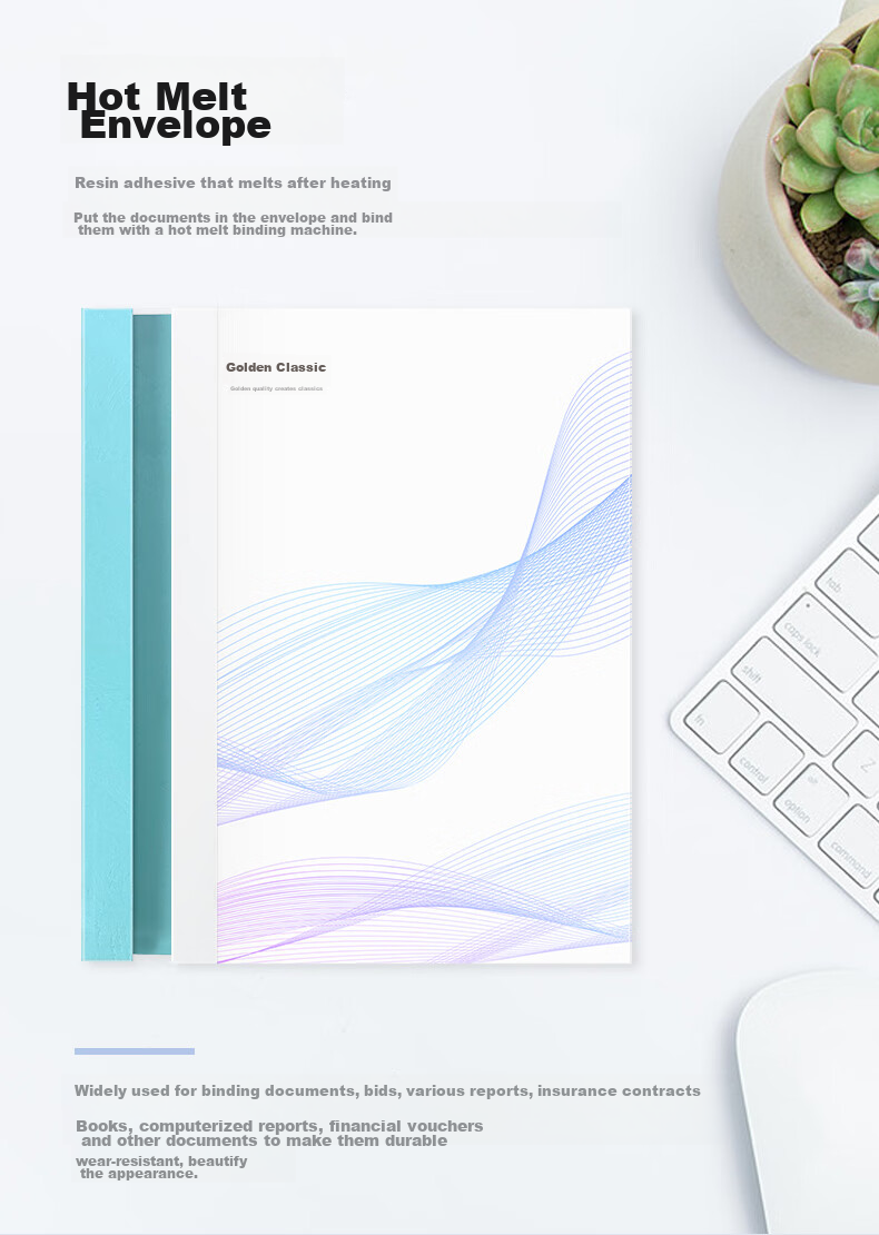 Термопереплетные обложки GOLDEN, для термопереплетных машин, А4/22мм, Белые, 10 шт. в упаковке