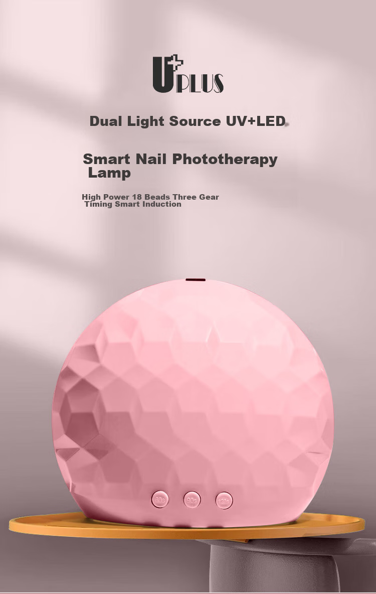 UPLUS Лампа для сушки гель-лака, УФ/LED, 48 Вт, розовая, Smart-сенсор, USB