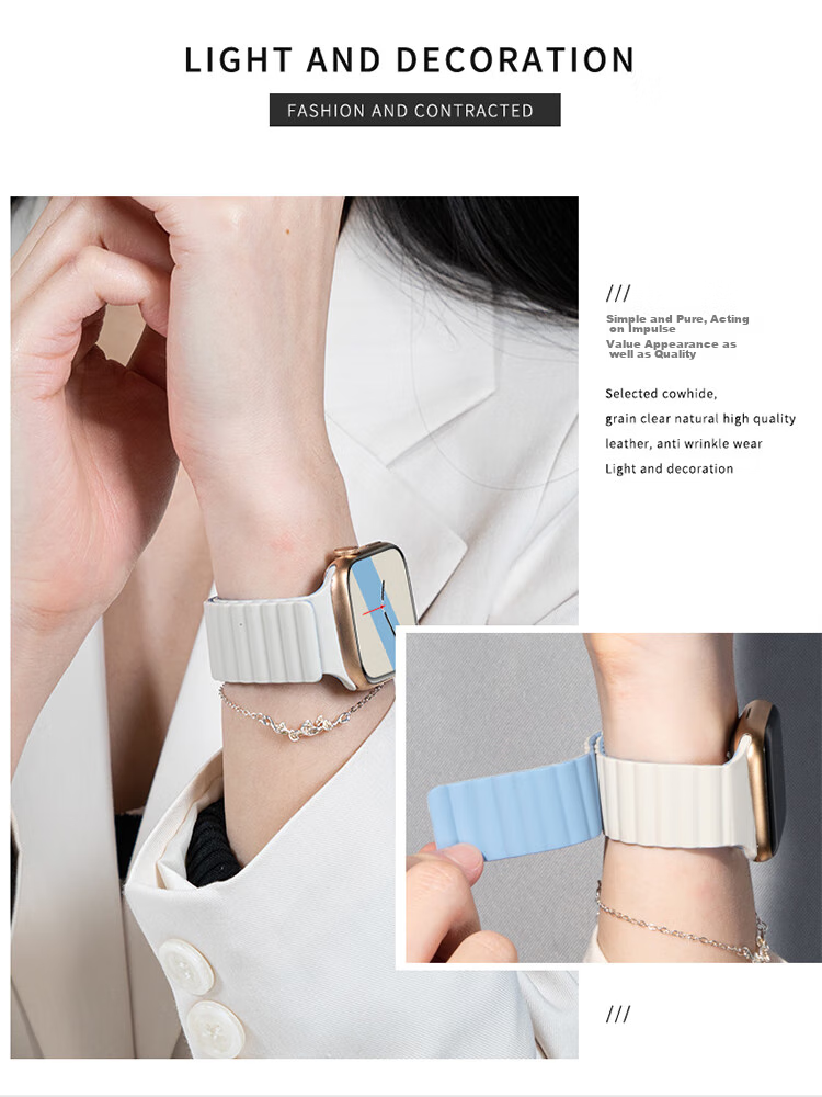 Ремешок Watchbond Magnetic Silicone Loop для Apple Watch, силиконовый, черный, 38/40/41/42 мм