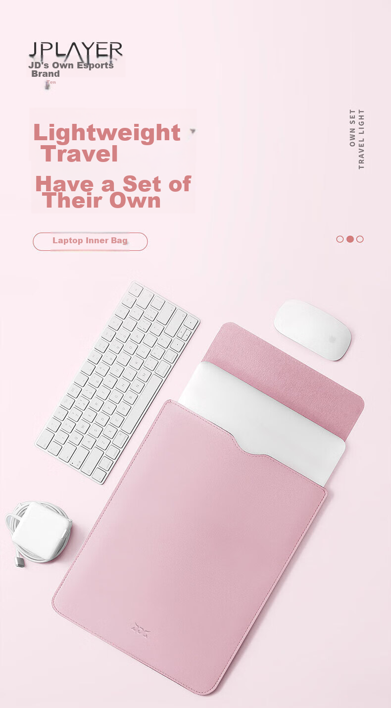 Сумка для ноутбука JPLAYER, 15.6 дюймов, из искусственной кожи, розовая, унисекс