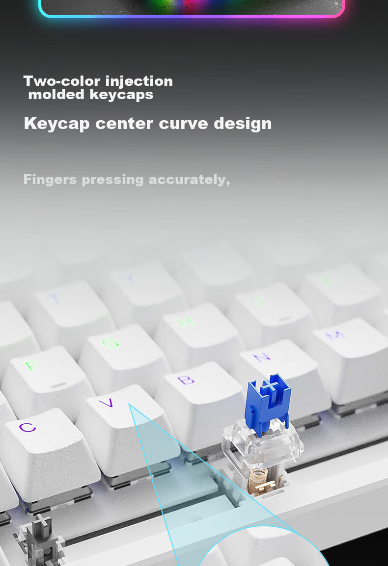 Механическая клавиатура Rapoo V500PRO-98, проводная, RGB подсветка, черная