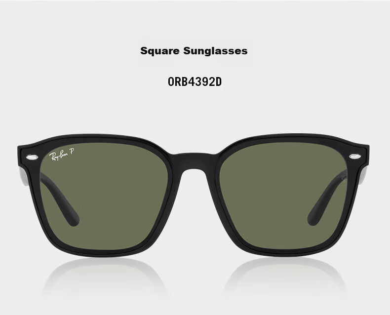 Солнцезащитные очки Ray-Ban RB4392D 601/9A, квадратная большая оправа, унисекс, с поляризованными линзами