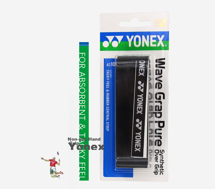 Набор для игры в бадминтон YONEX AC-108WEX, противоскользящий, впитывающий пот, черный