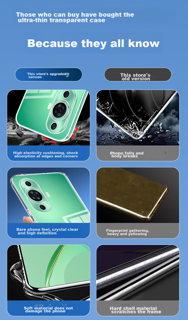 Прозрачный силиконовый чехол KOOLIFE для Huawei Nova 11 / Nova 12, защита объектива, тонкий, приятный на ощупь, противоскользящий