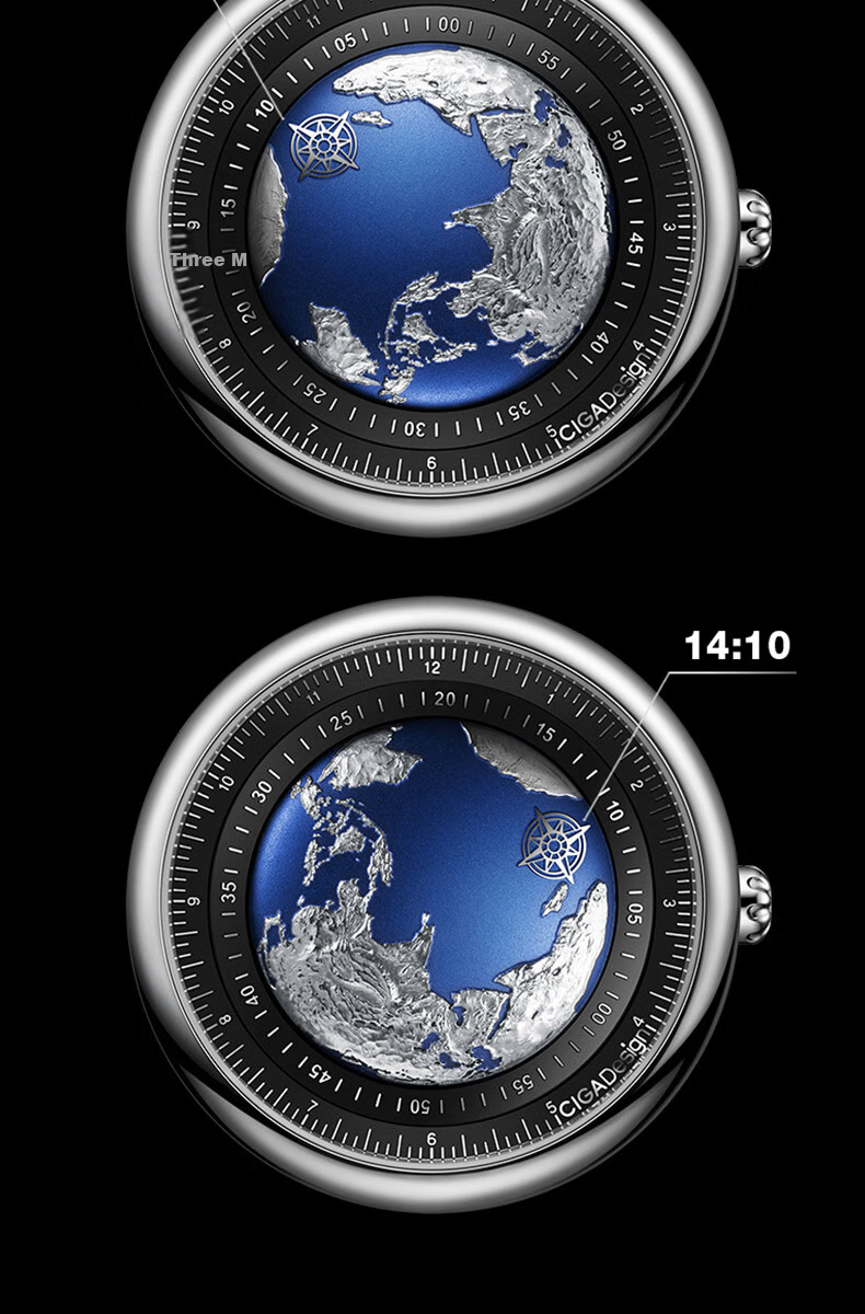 CIGA DESIGN U Series Blue Planet Earth Watch Upgraded Version Wristwatch, Men's Watch, New Year Gift