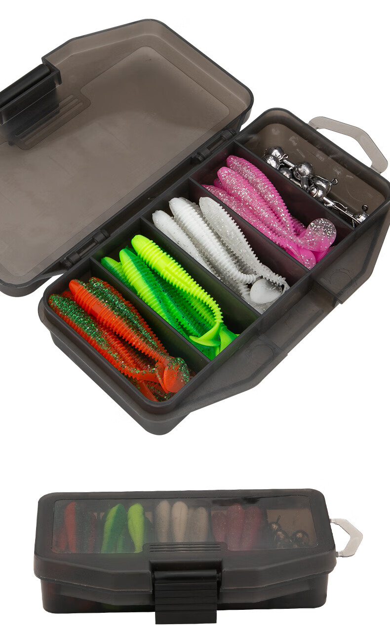 Набор мягких приманок Kemailei Lure 2# с изогнутым крючком и Т-образным хвостом, искусственная приманка для дальнего заброса, мягкая червеобразная приманка для спиннинга