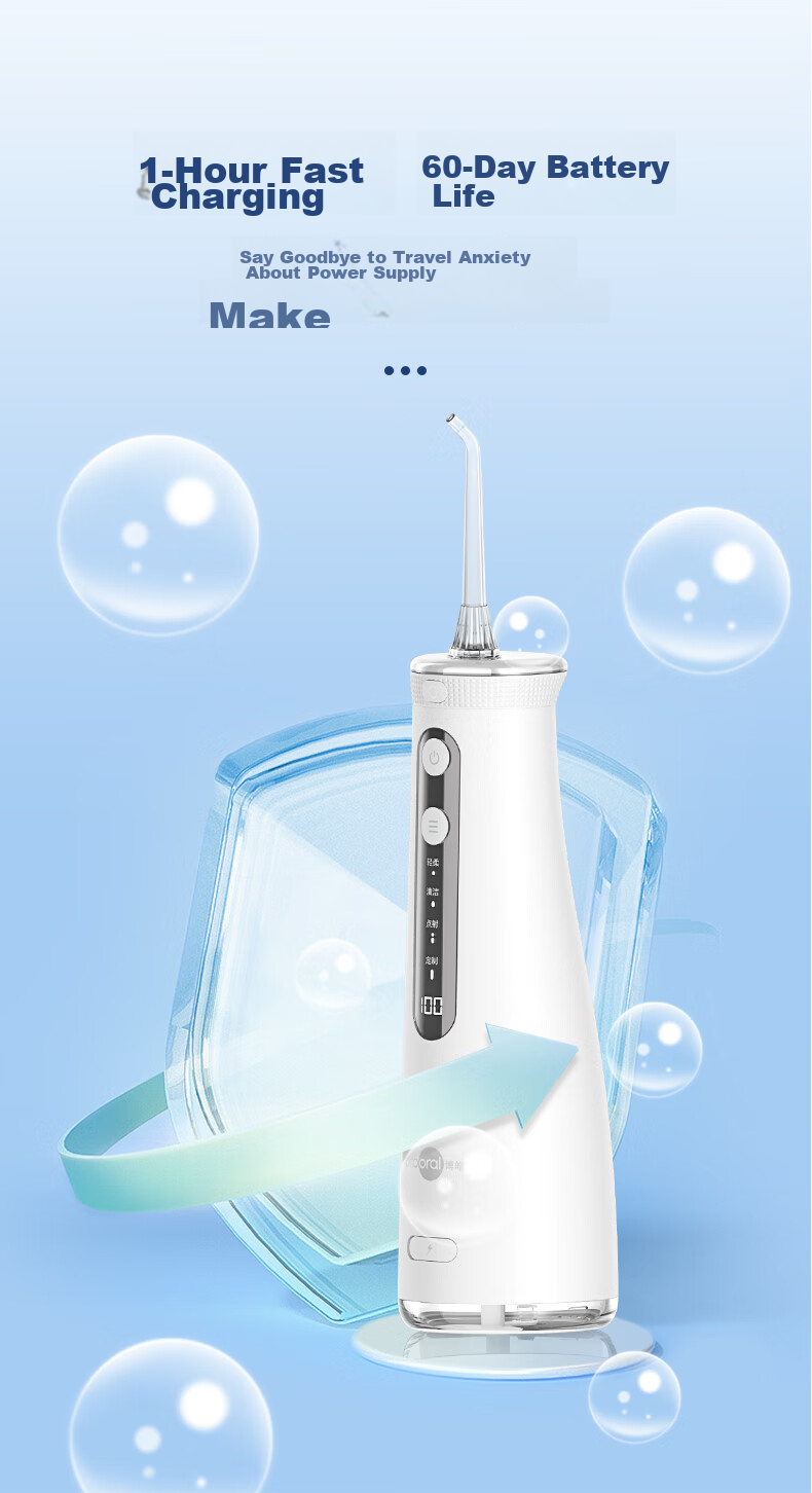 Ирригатор Prooral 5025Plus, портативный, с цифровым дисплеем, синий, 270 мл