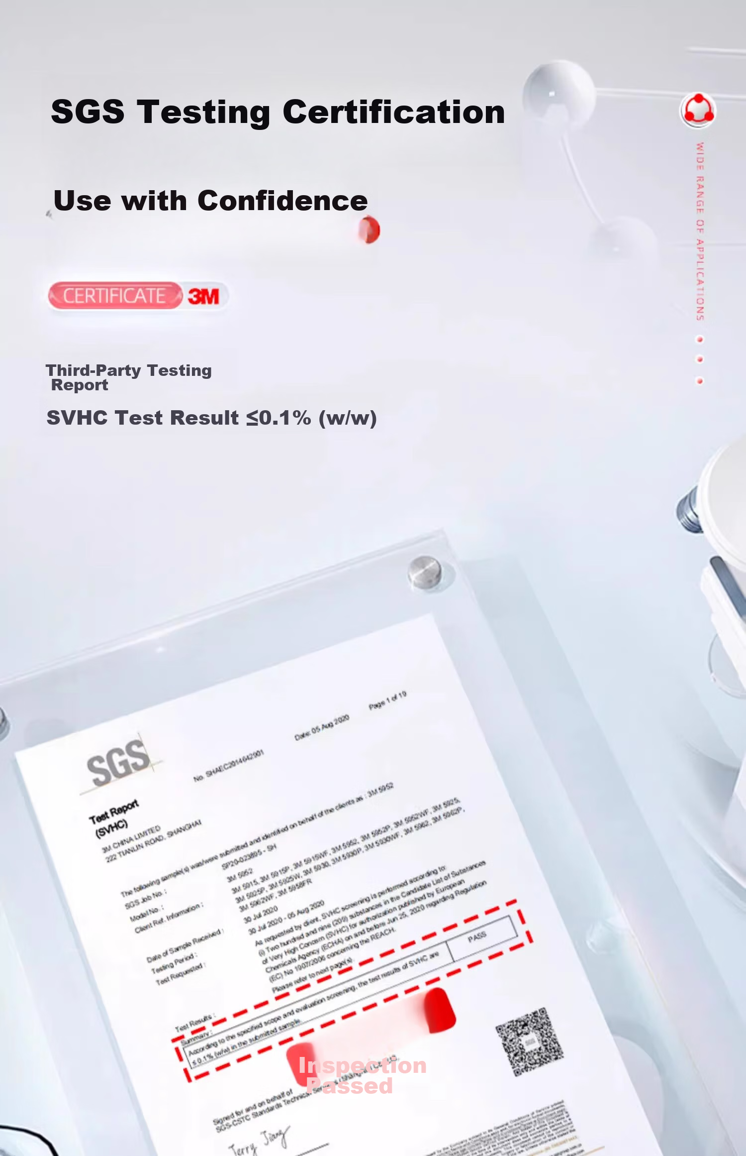 3M Двусторонний скотч GPL110, 40 мм, водостойкий, термостойкий, без следов