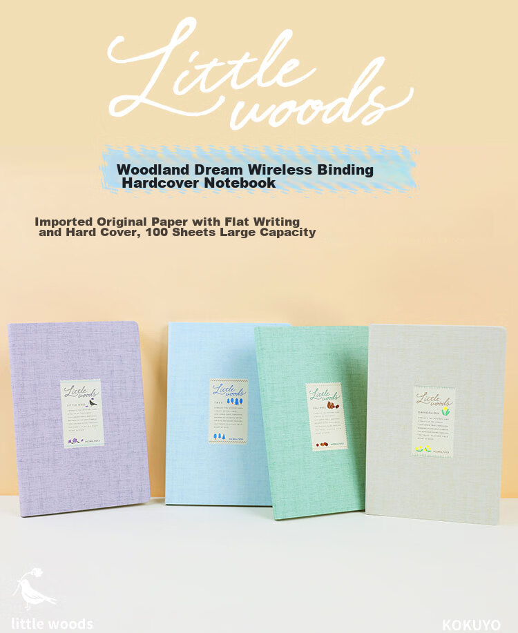 Блокнот KOKUYO Littlewoods Series, беспружинный, в твердой обложке, 100 страниц, 8мм в клетку, цвет Кедровый синий