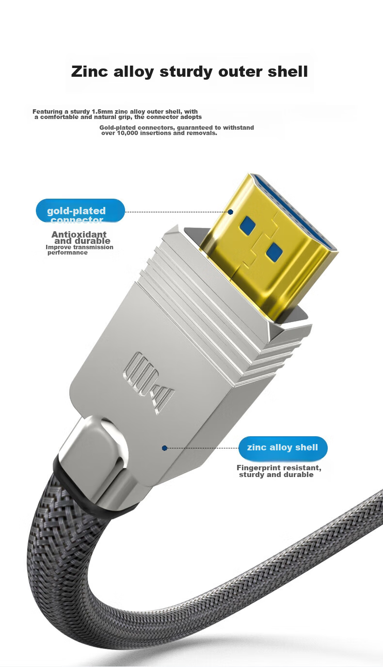 Кабель Kaiboer A Series HDMI 2.1, 1.5 метра, черный